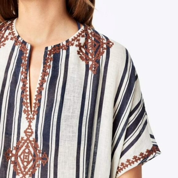 Tory Burch Other - NWT Tory Burch Alcott Beach Caftan Bold Awning Stripe XS/S